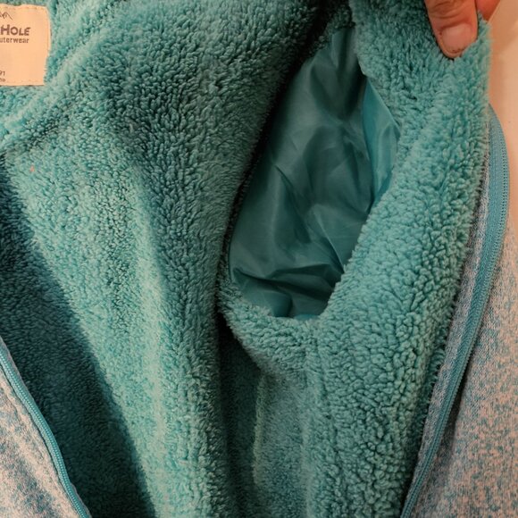 women's JACKSON HOLE teal full zip up hooded sweatshirt sz XL - Picture 7 of 8